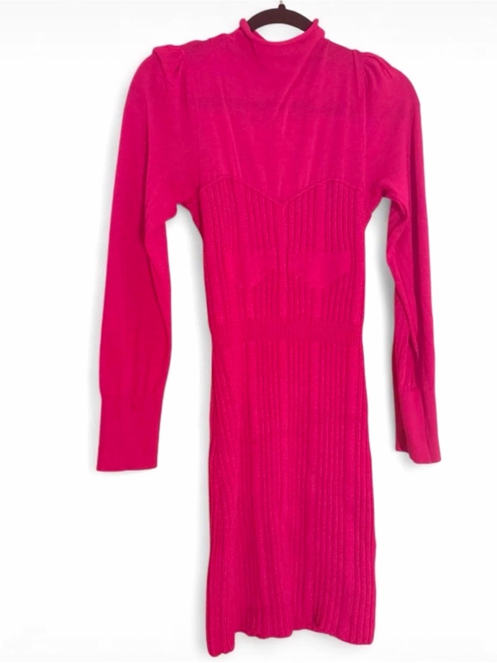 Anthropologie Pink Mock neck knit Sweater dress